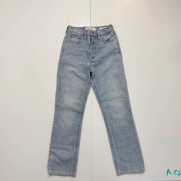Denim Forum Arlo High Rise Straight Jeans in Light Blue - Picture 2 of 7